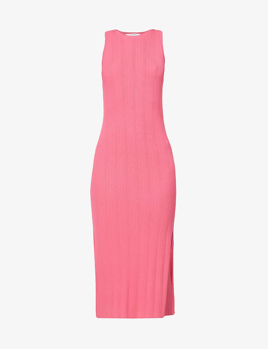 FRAME Ribbed Scoop-neck Stretch-knit Midi Dress