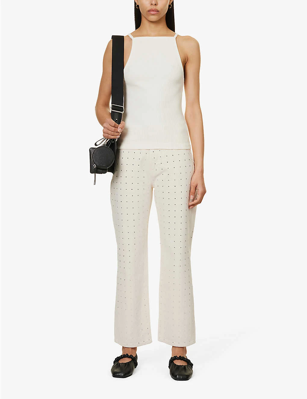 FRAME Le Jane Crop Crystal-embellished Straight-leg High-rise Jeans - Image 2