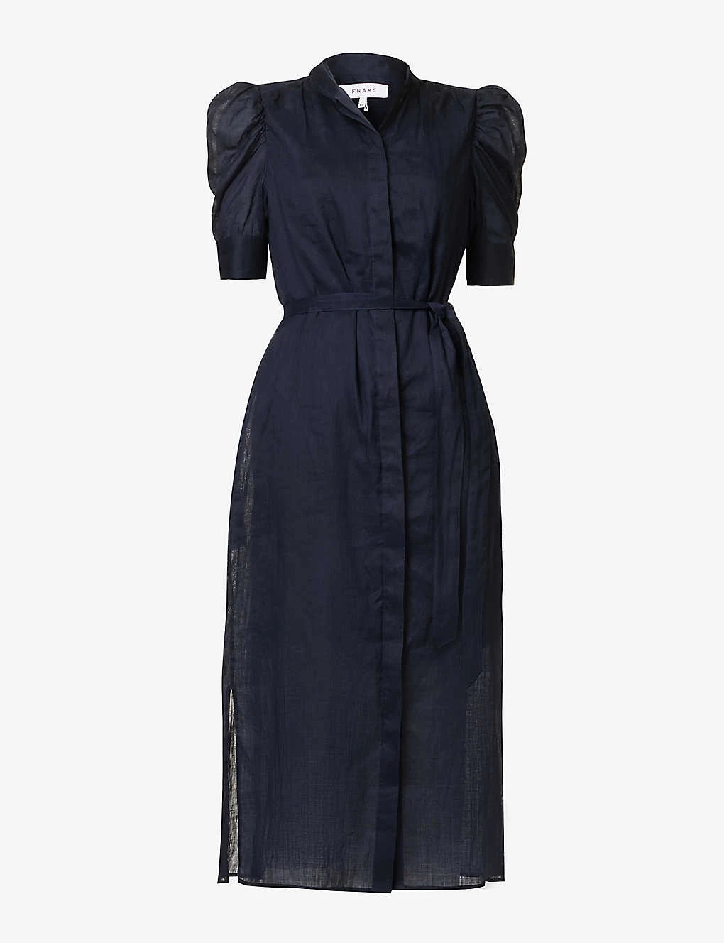 FRAME Gillian Self-tie Ramie Midi Dress