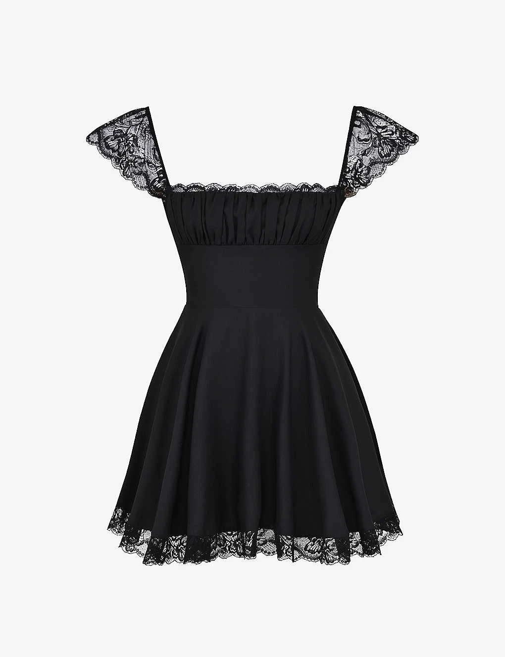 Kaia Square-neck A-line Woven Mini Dress