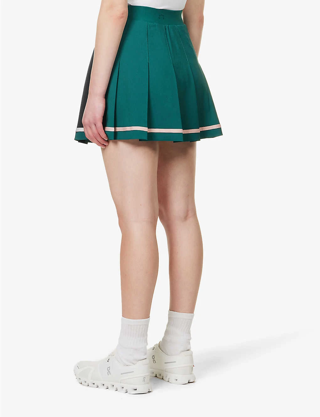 Varley Clarendon Embroidered-tape High-rise Stretch-jersey Skort - Image 4