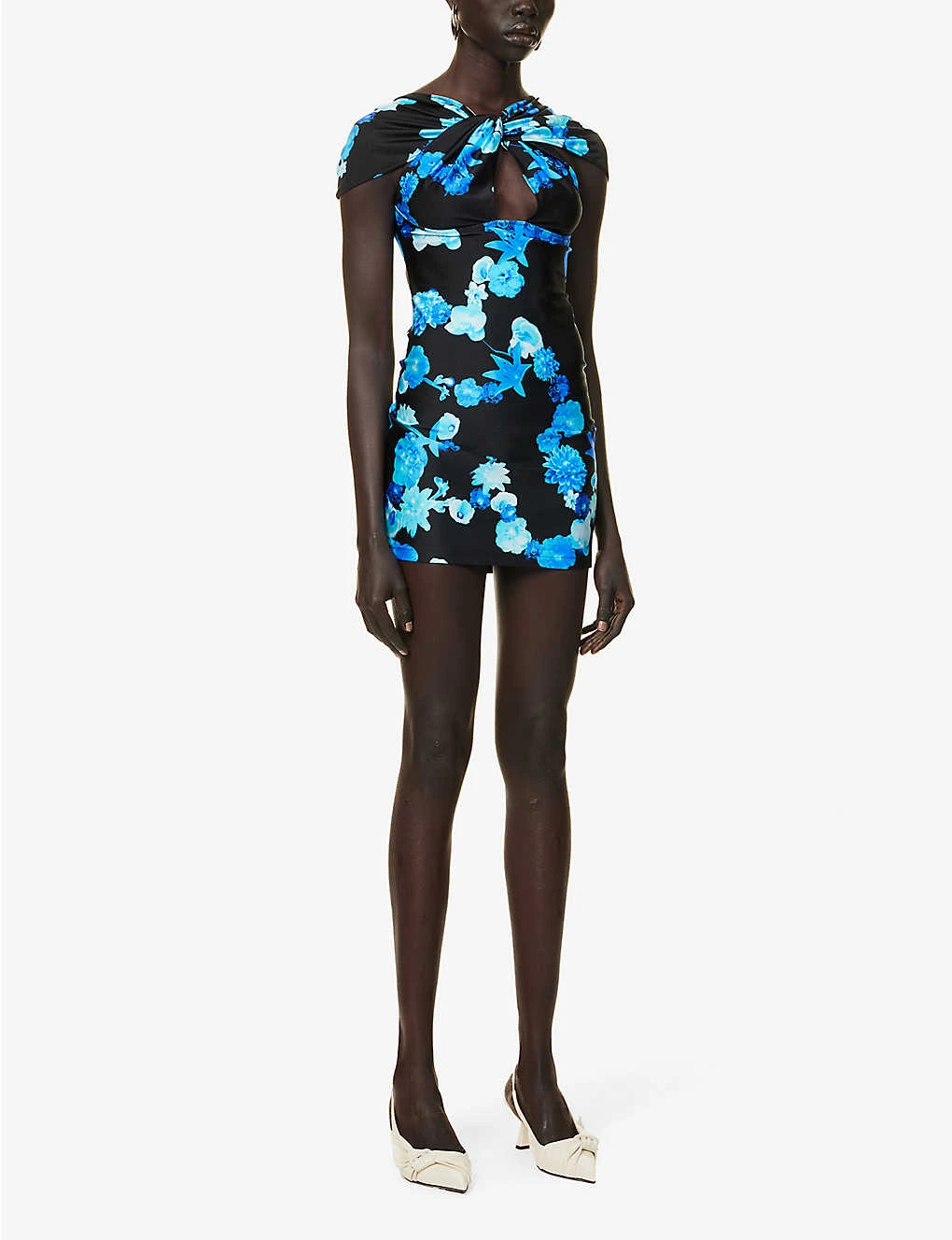 Coperni Twist-pattern Cut-out Stretch-woven Mini Dress - Image 3