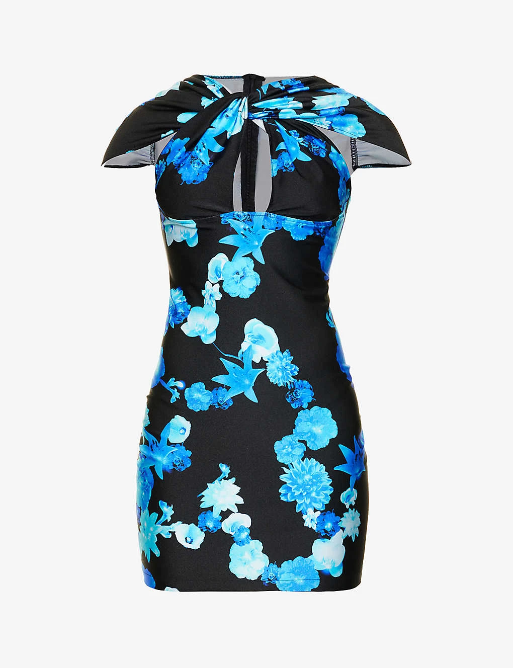 Coperni Twist-pattern Cut-out Stretch-woven Mini Dress