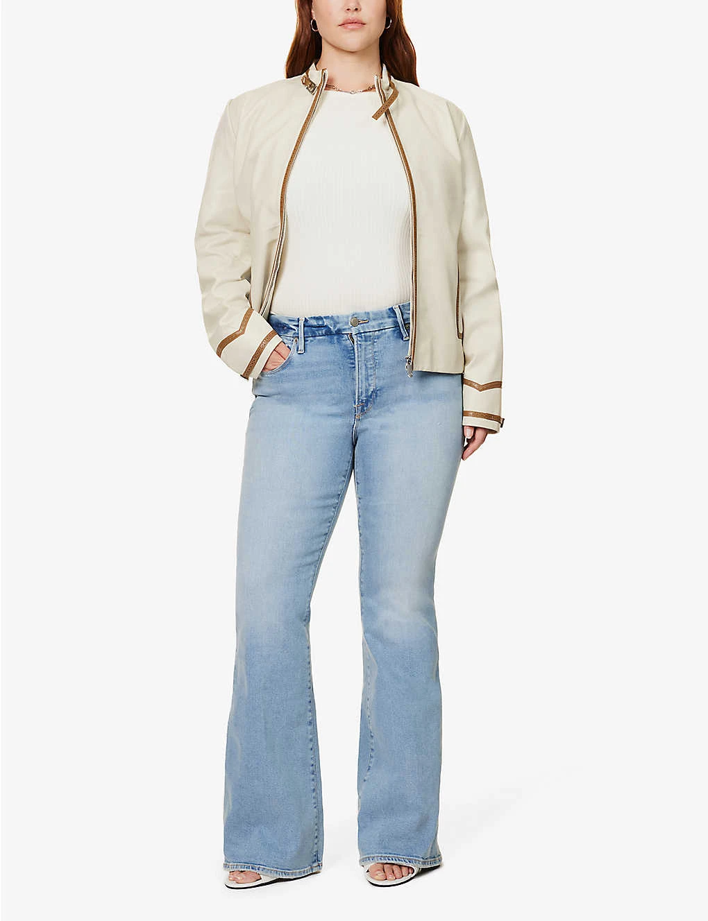 GOOD AMERICAN Good Legs Flared Mid-rise Stretch-denim Jeans - Image 2