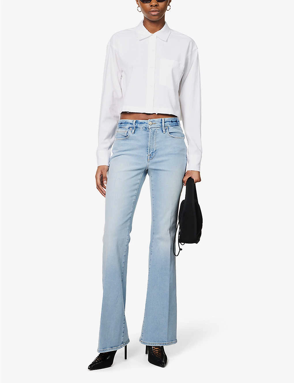 GOOD AMERICAN Good Legs Flared Mid-rise Stretch-denim Jeans - Image 3