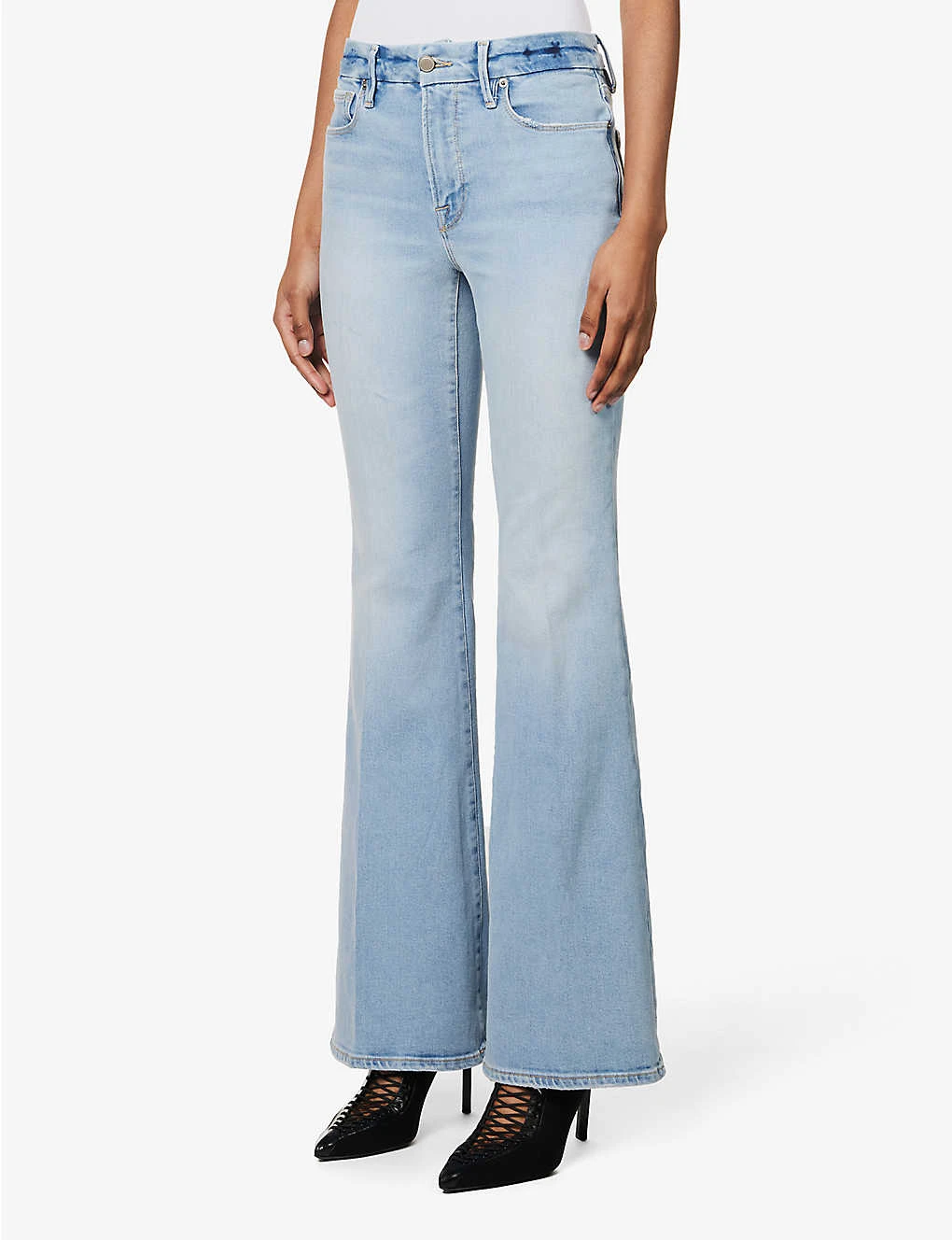 GOOD AMERICAN Good Legs Flared Mid-rise Stretch-denim Jeans - Image 4