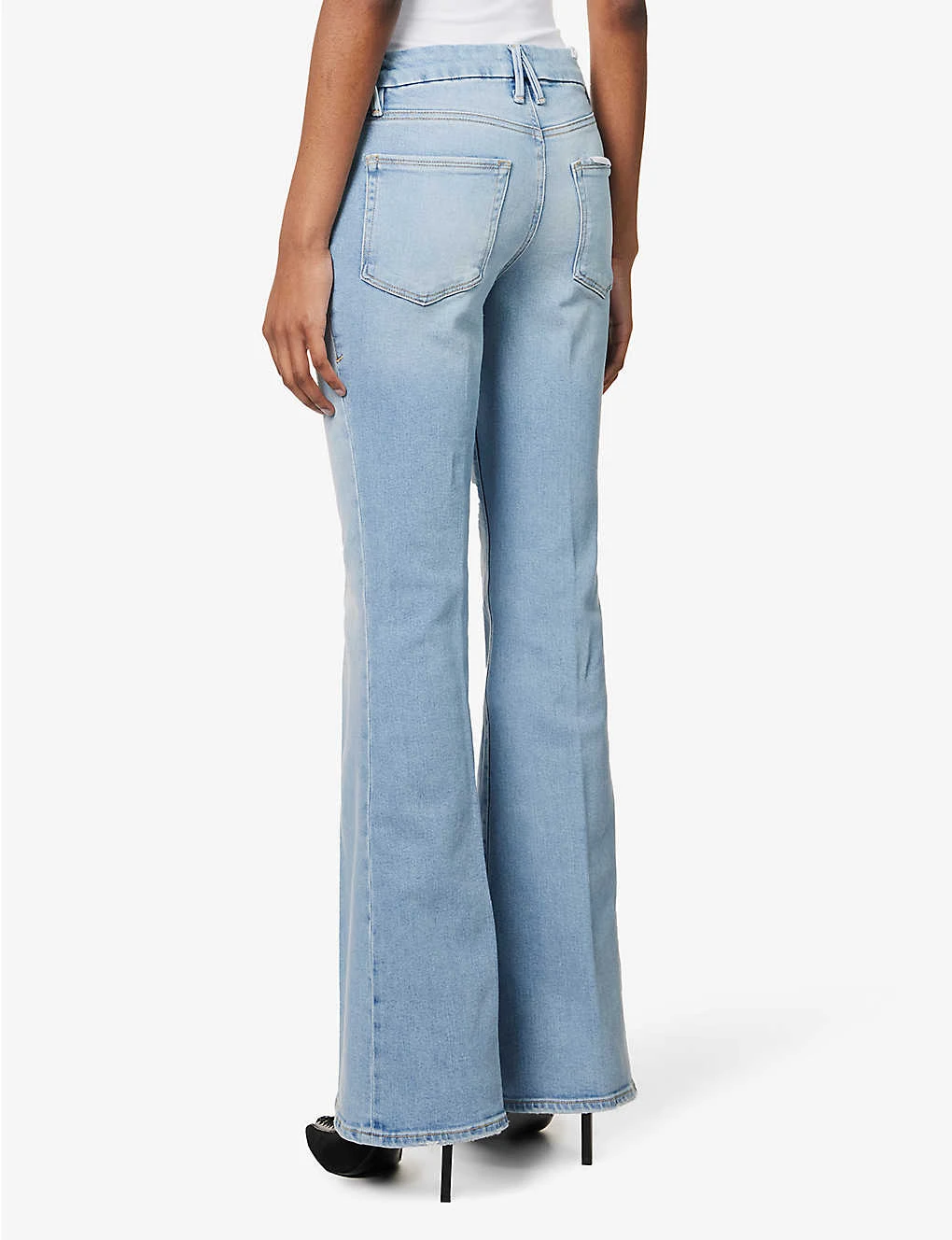 GOOD AMERICAN Good Legs Flared Mid-rise Stretch-denim Jeans - Image 5