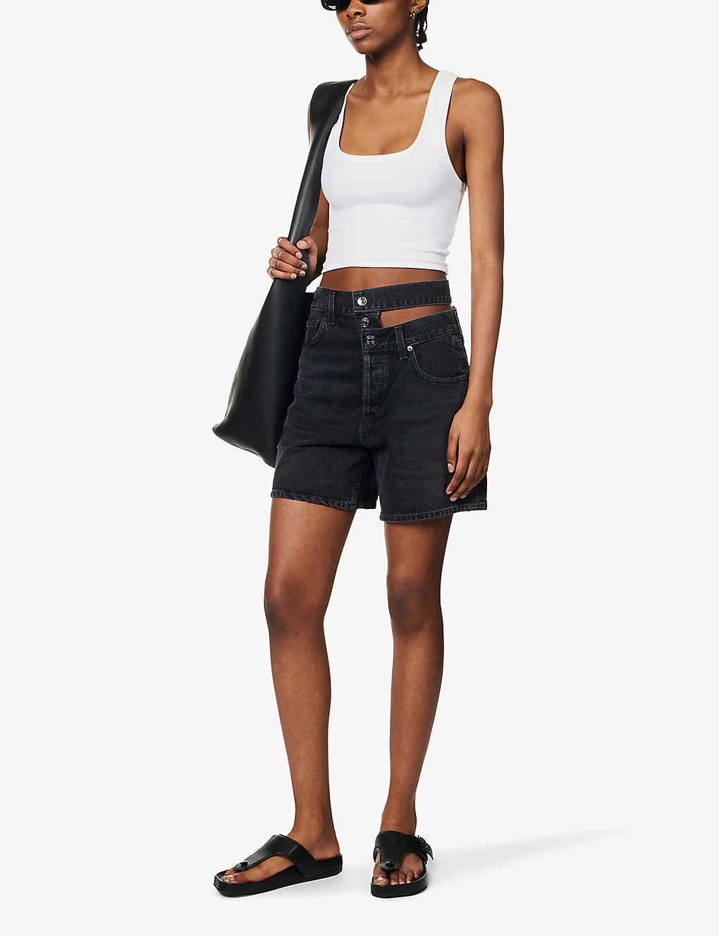 AGOLDE Broken Waistband High-rise Organic-denim Shorts - Image 2