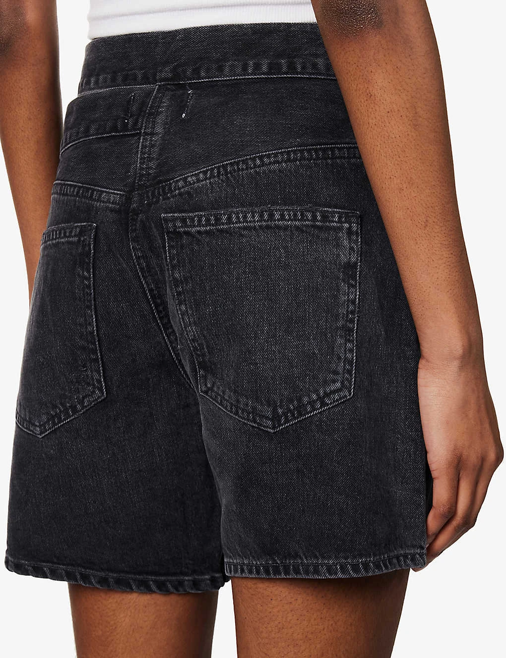 AGOLDE Broken Waistband High-rise Organic-denim Shorts - Image 5