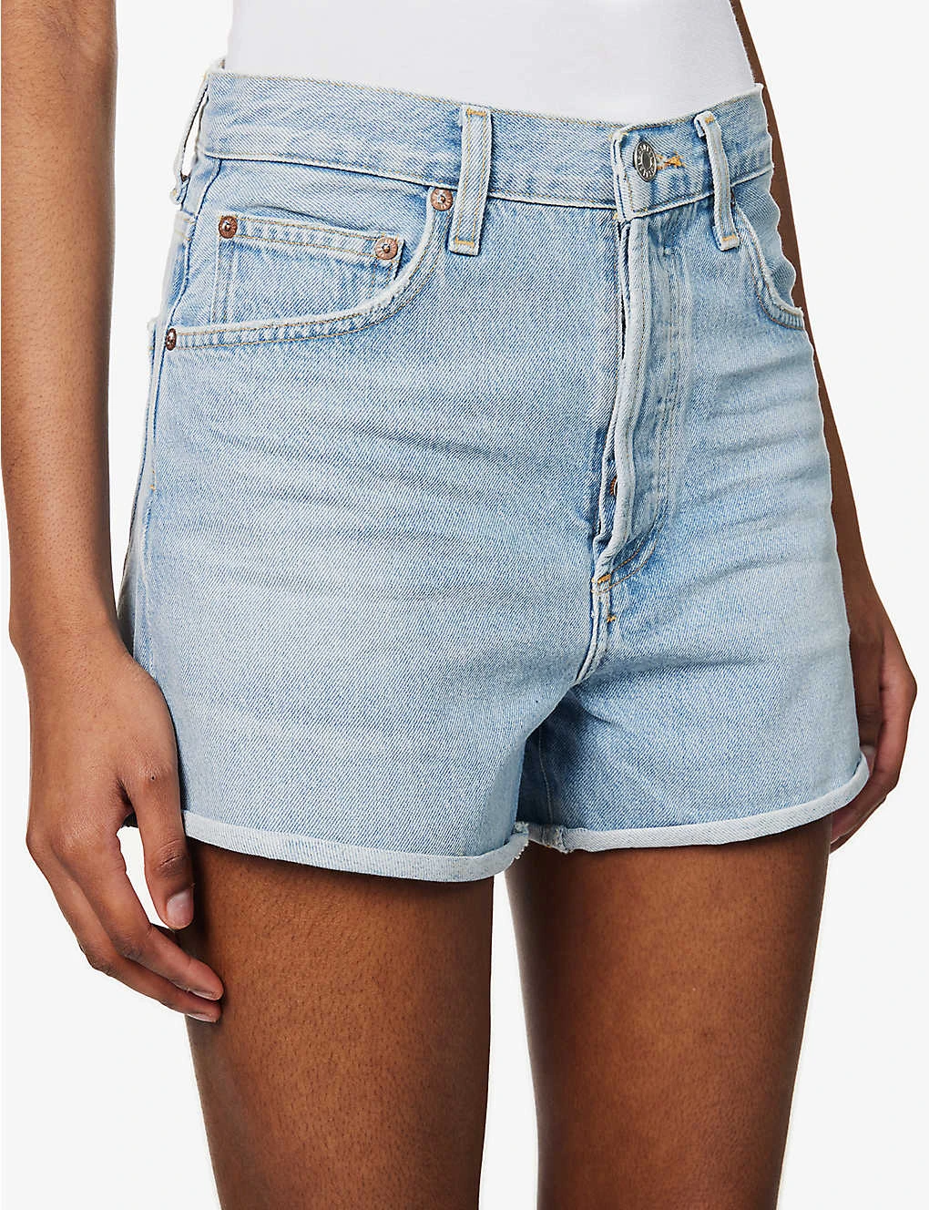 AGOLDE Dee High-rise Organic-denim Shorts - Image 6