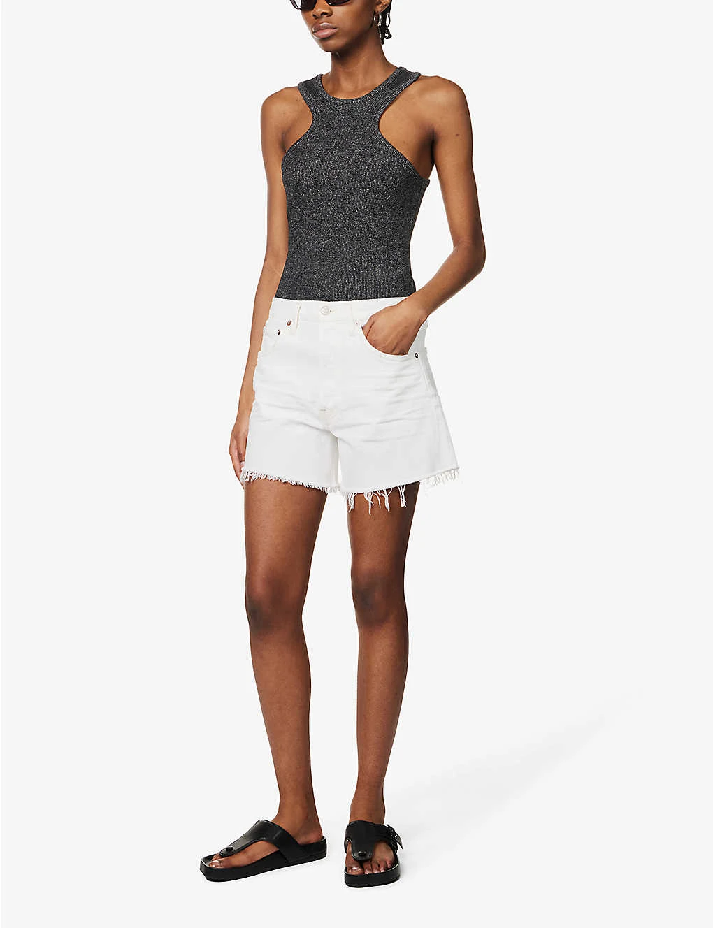 AGOLDE Parker High-rise Organic-denim Shorts - Image 2