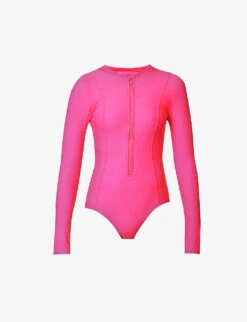 GOOD AMERICAN Zip-up Round-neck Lined Swimsuit