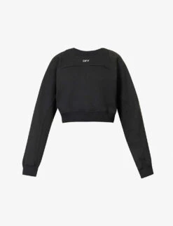Stamp Cropped Cotton-jersey Sweatshirt