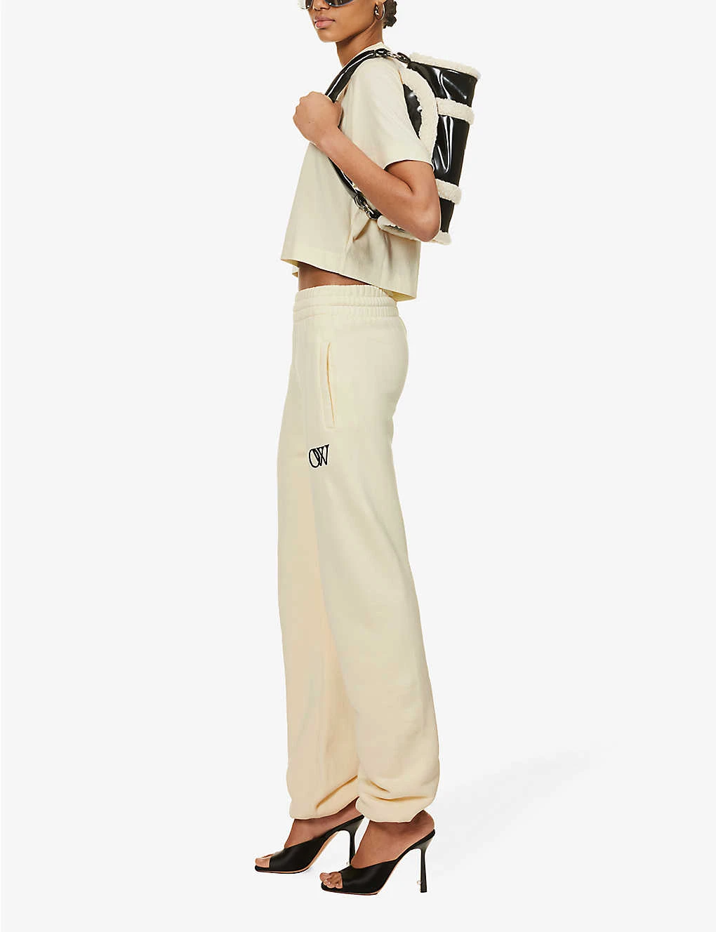 Tapered Mid-rise Cotton Jogging Bottoms - Image 2