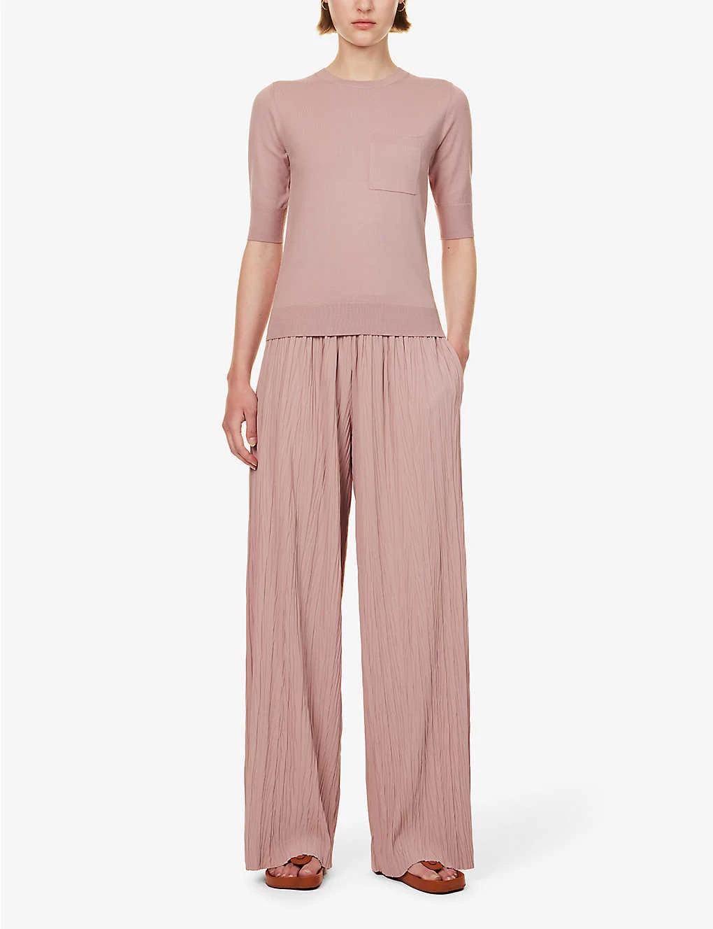 Max Mara Round-neck Short-sleeve Knitted Top - Image 2