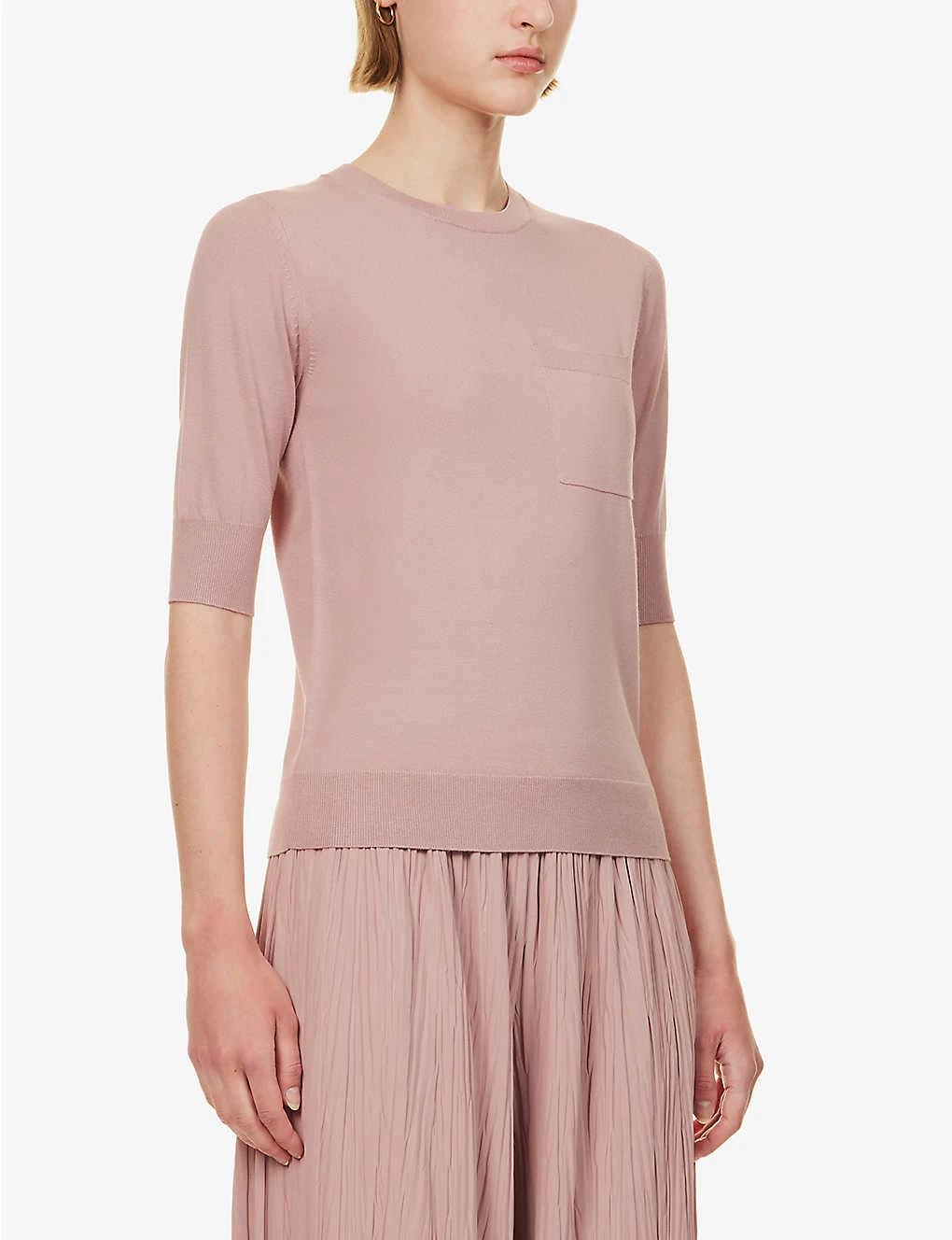 Max Mara Round-neck Short-sleeve Knitted Top - Image 3