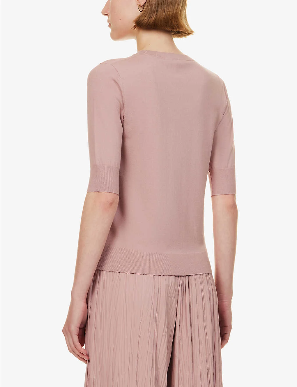 Max Mara Round-neck Short-sleeve Knitted Top - Image 4