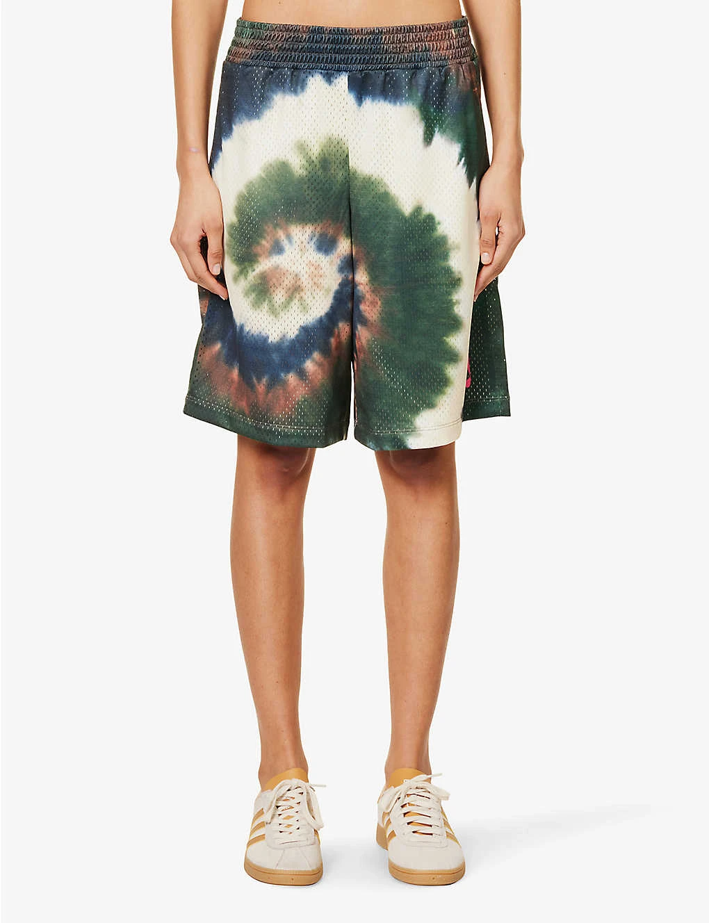 FRAME X Julia Sarr Jamois Tie-dye Relaxed-fit Mesh Shorts - Image 3