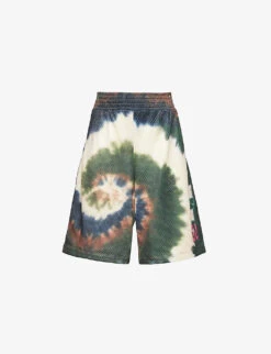 FRAME X Julia Sarr Jamois Tie-dye Relaxed-fit Mesh Shorts