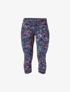 Sweaty Betty Power Cropped Graphic-print Stretch-jersey Leggings