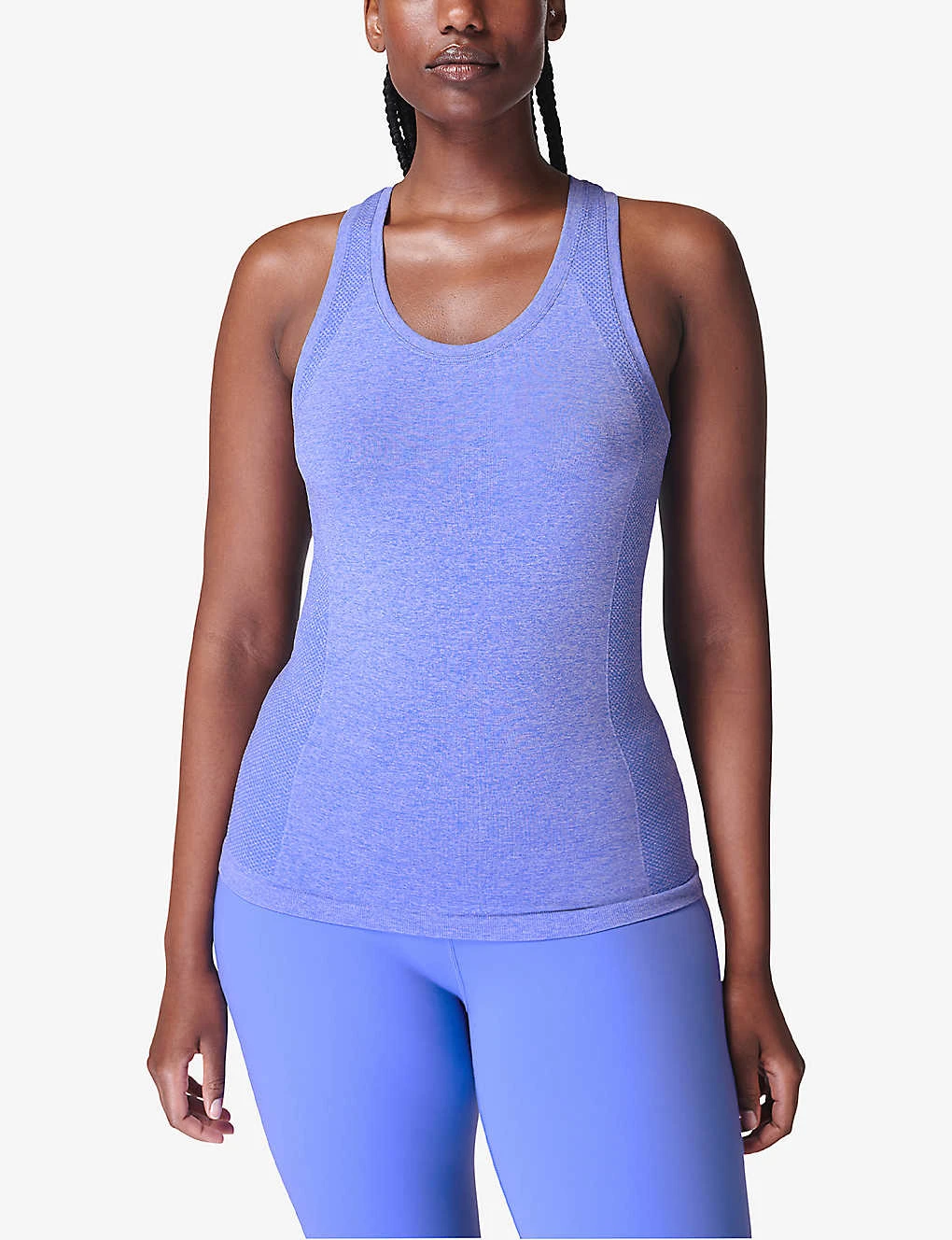 Sweaty Betty Athlete Seamless Workout Marl-pattern Stretch-jersey Tank Top - Image 3