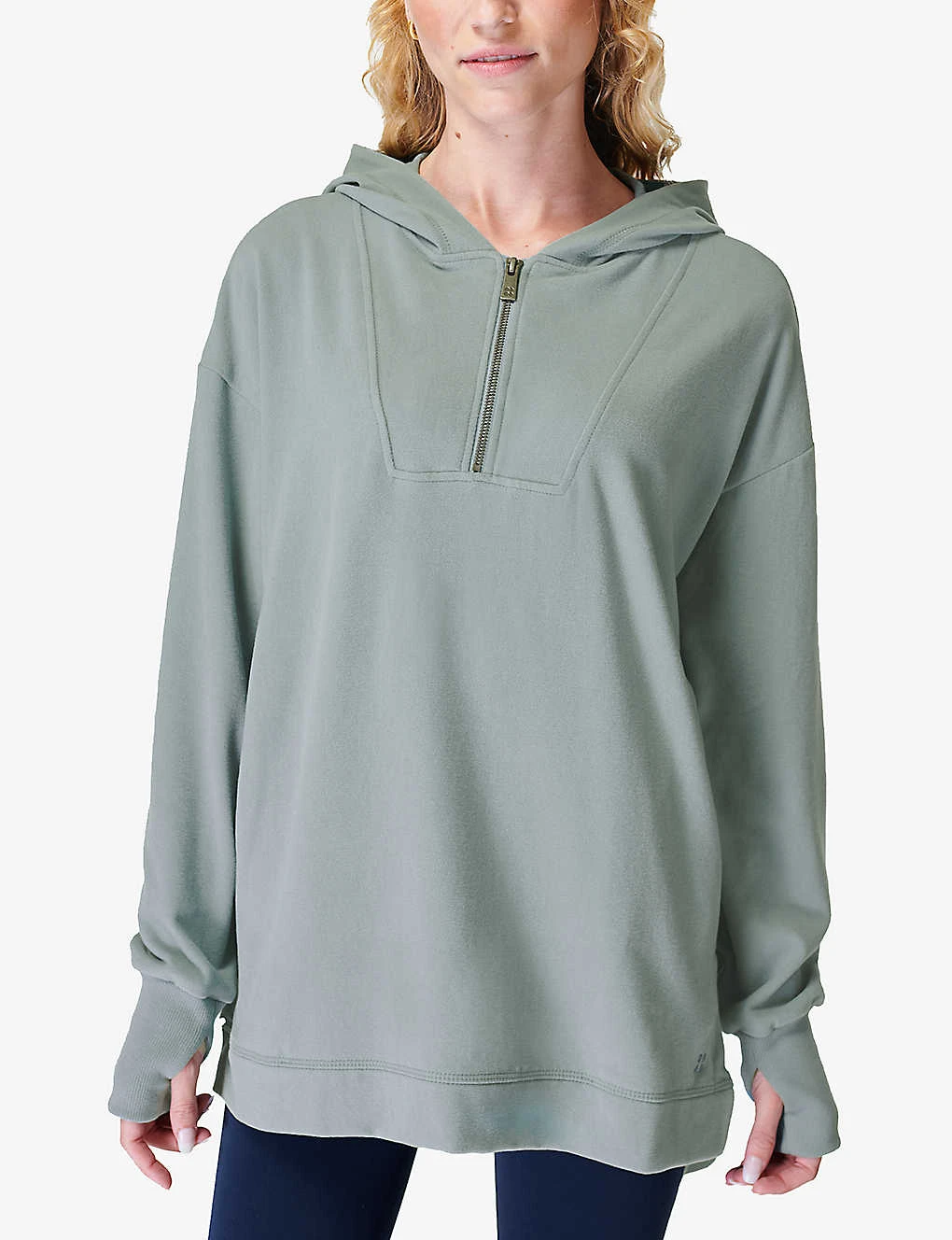 Sweaty Betty Enlighten Stretch Cotton-blend Fleece Hoody - Image 3