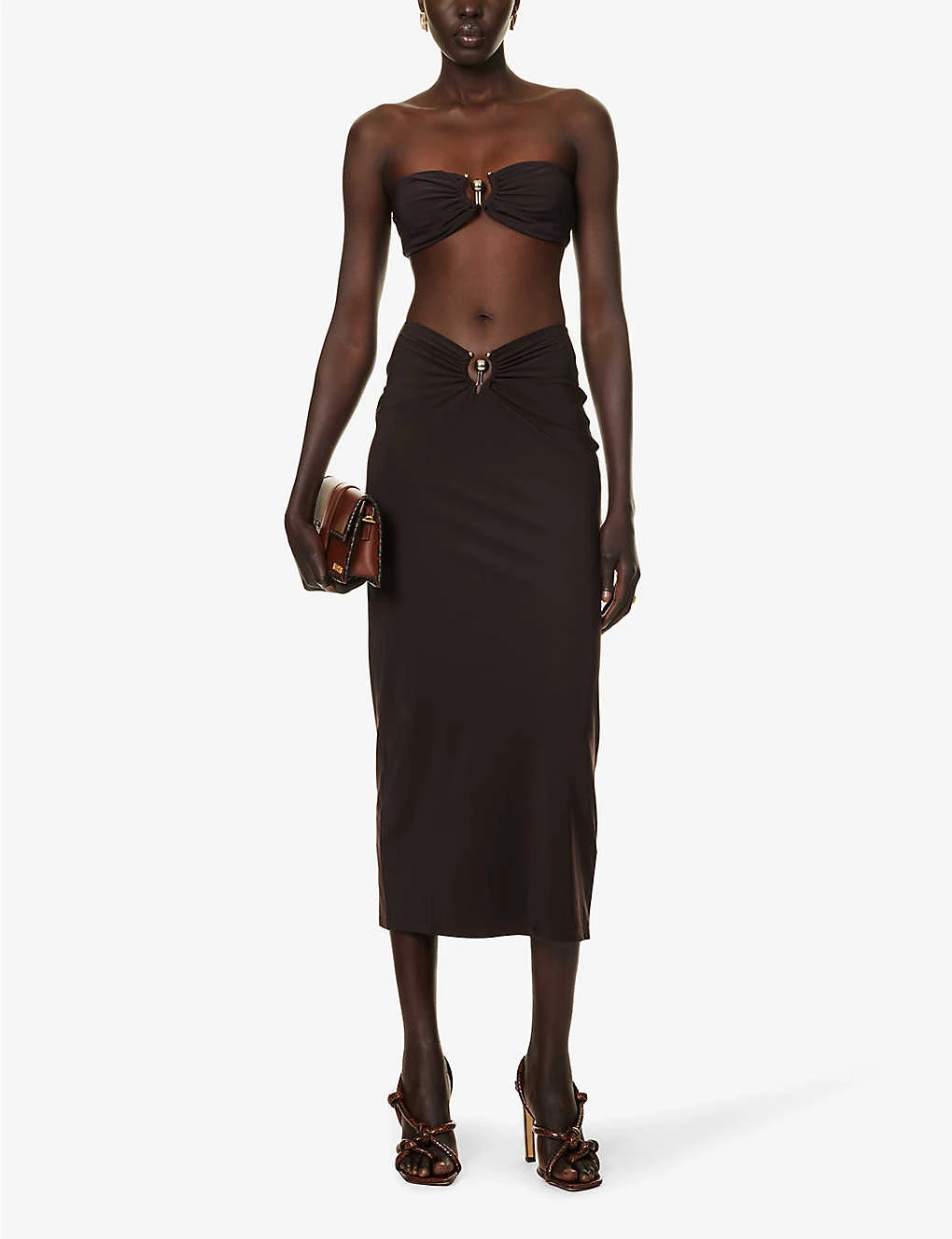 Ruched Cropped Stretch-woven Top - Image 2