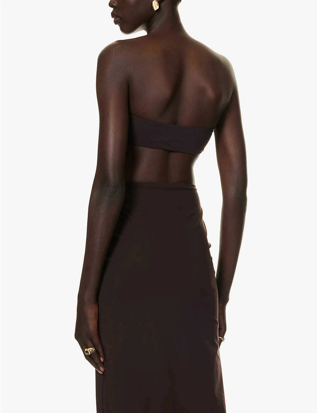 Ruched Cropped Stretch-woven Top - Image 4