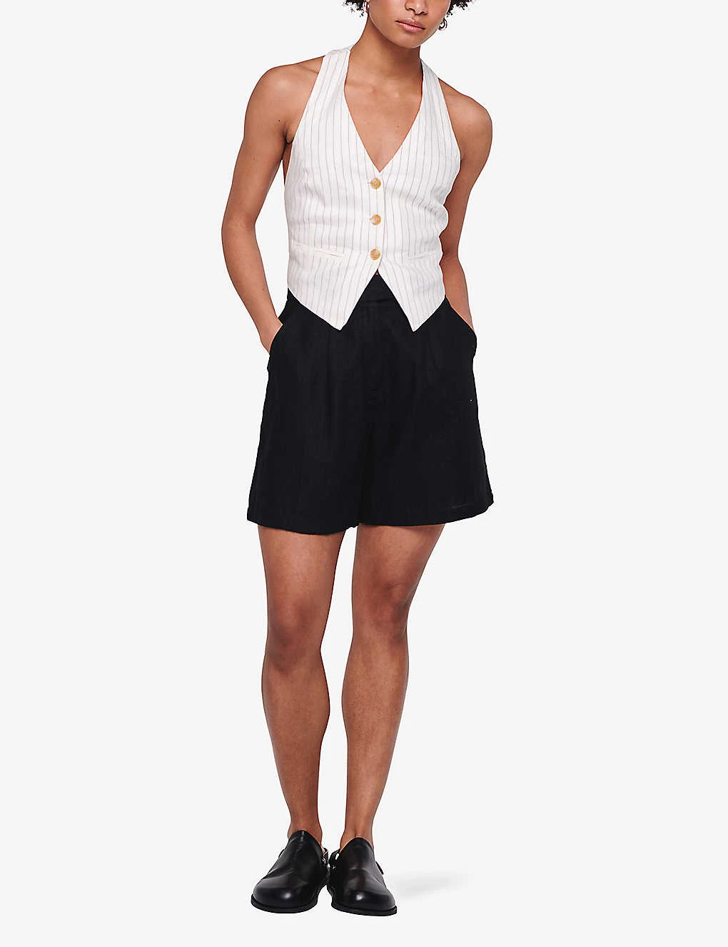 Fidel Tabbed Linen Shorts - Image 2