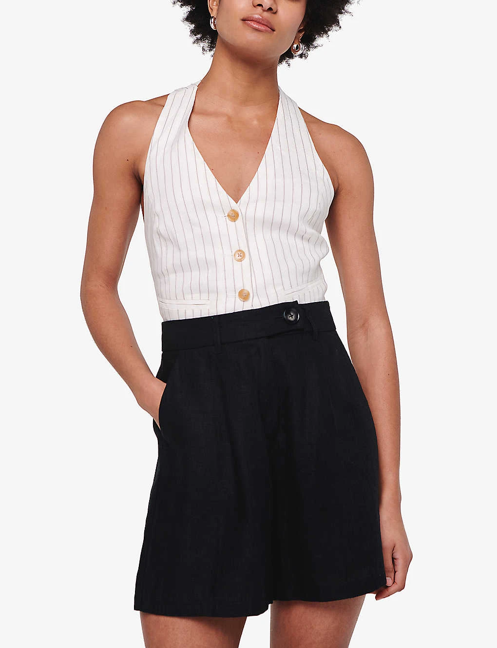 Fidel Tabbed Linen Shorts - Image 3