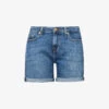 7 For All Mankind Boy Rolled-cuff Mid-rise Stretch-denim Shorts