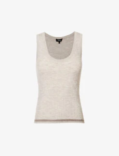 THEORY Regal Scoop-neck Wool-blend Top