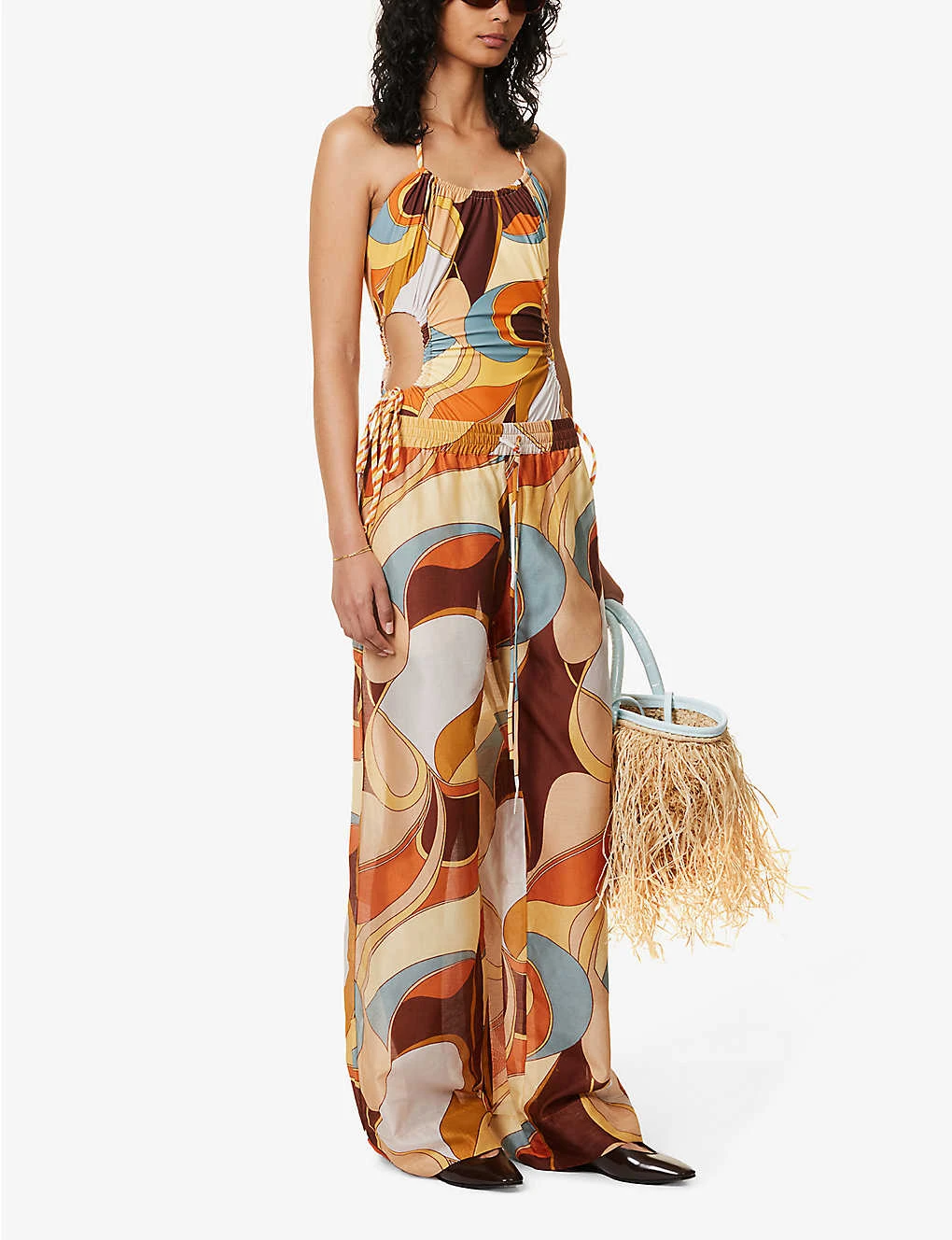 Abstract-print Cut-out Swimsuit - Image 2