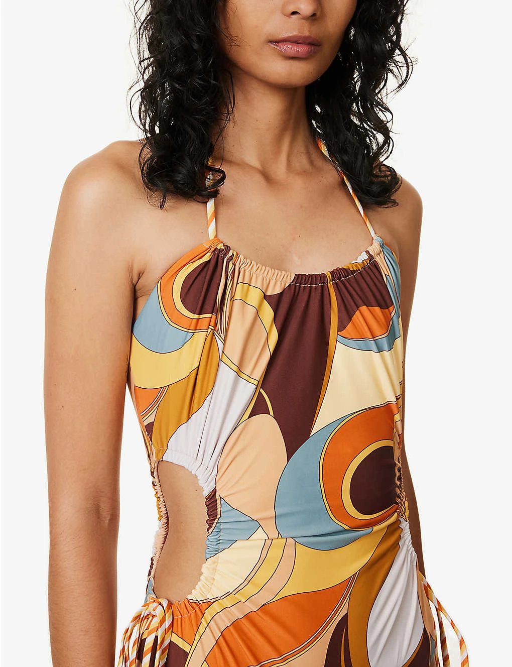 Abstract-print Cut-out Swimsuit - Image 5