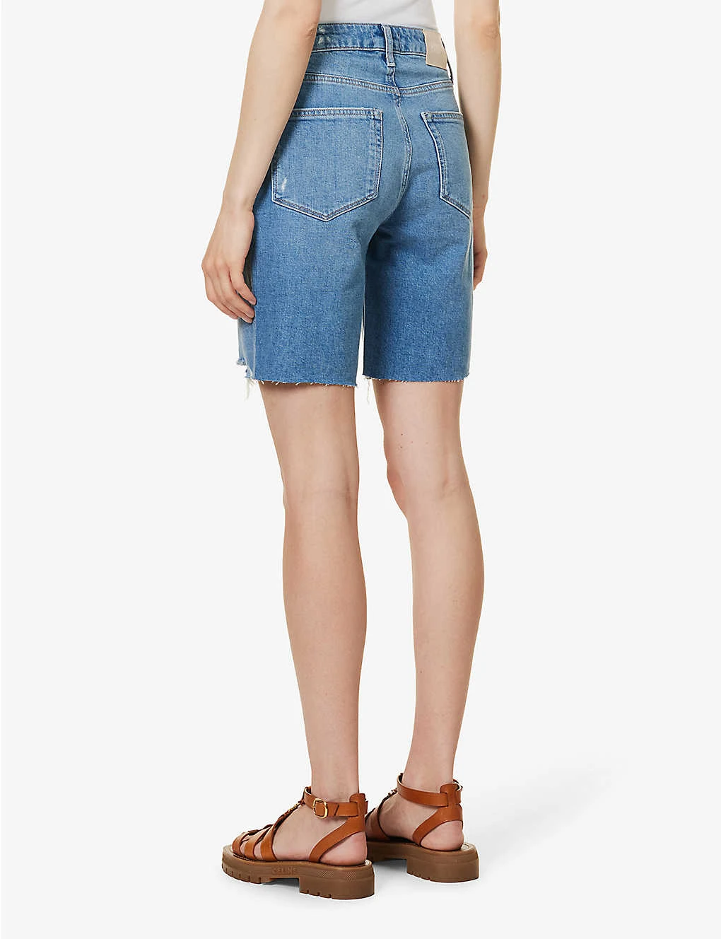 Paige Sammy Mid-rise Stretch-denim Shorts - Image 4