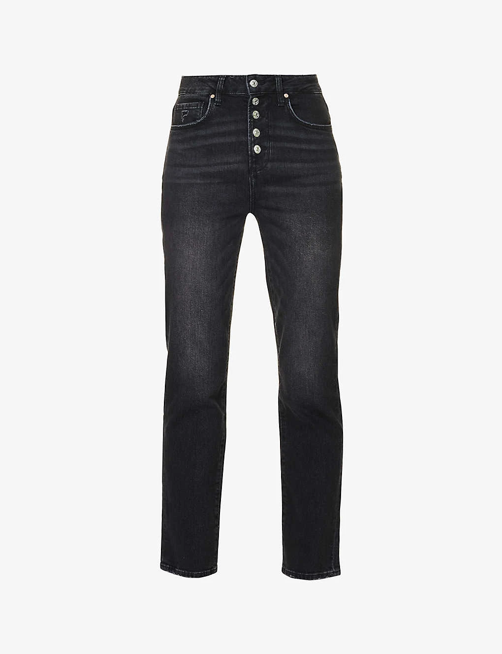 Paige Stella Belt-loop High-rise Straight-leg Cotton-blend Jeans