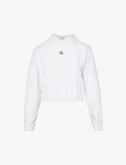 Calvin Klein CK-badge Ribbed Stretch-cotton Hoody
