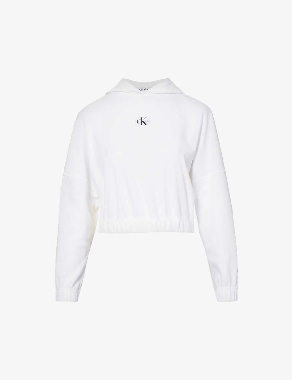 Calvin Klein CK-badge Ribbed Stretch-cotton Hoody