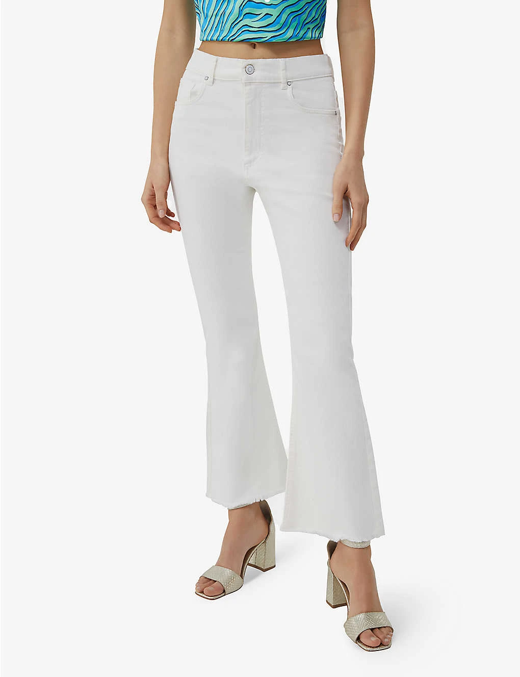 Ikks Frayed-hem Flared High-rise Jeans - Image 3