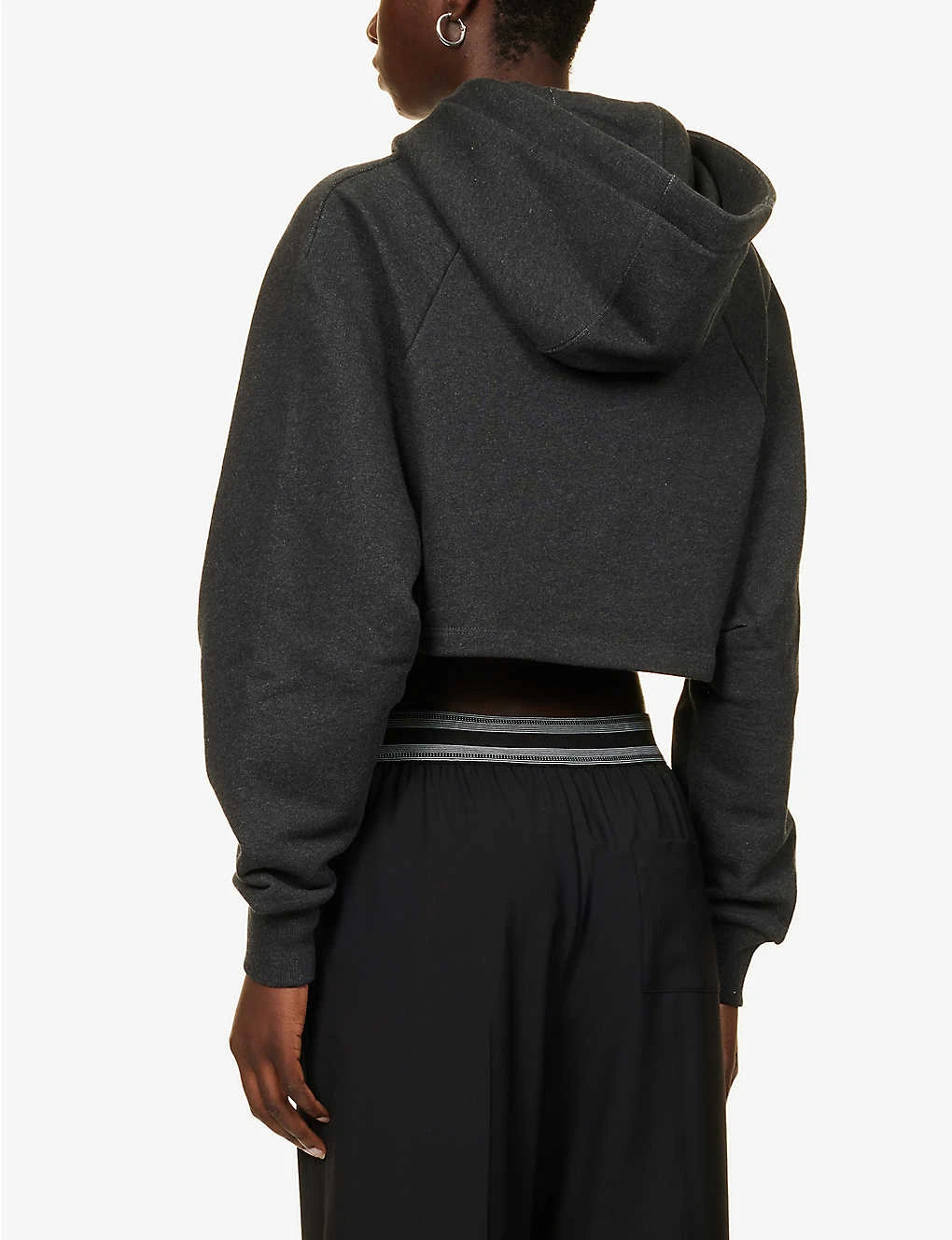 Loewe Anagram-embossed Cropped Cotton Hoody - Image 4