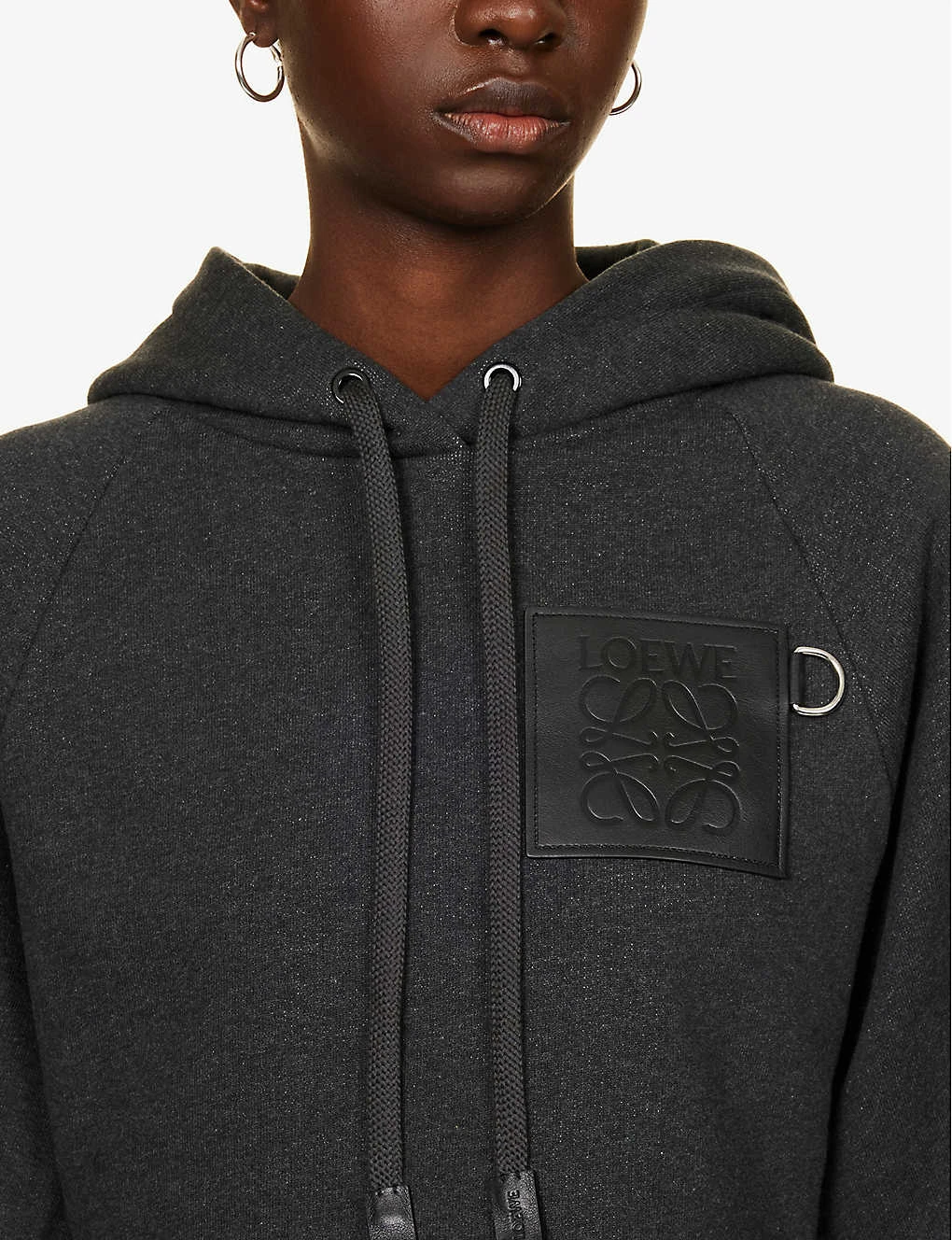 Loewe Anagram-embossed Cropped Cotton Hoody - Image 5