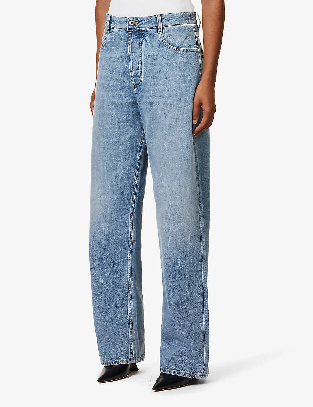 Bottega Veneta Stitched-pocket Wide-leg Mid-rise Jeans - Image 3