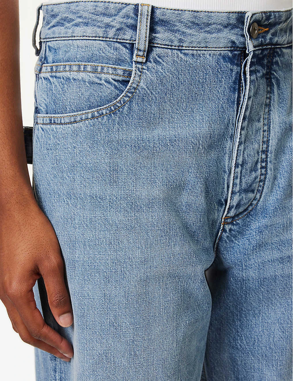 Bottega Veneta Stitched-pocket Wide-leg Mid-rise Jeans - Image 5