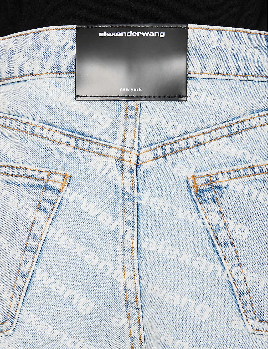 ALEXANDER WANG Logo-print Raw-hem Denim Shorts - Image 5