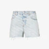 ALEXANDER WANG Logo-print Raw-hem Denim Shorts
