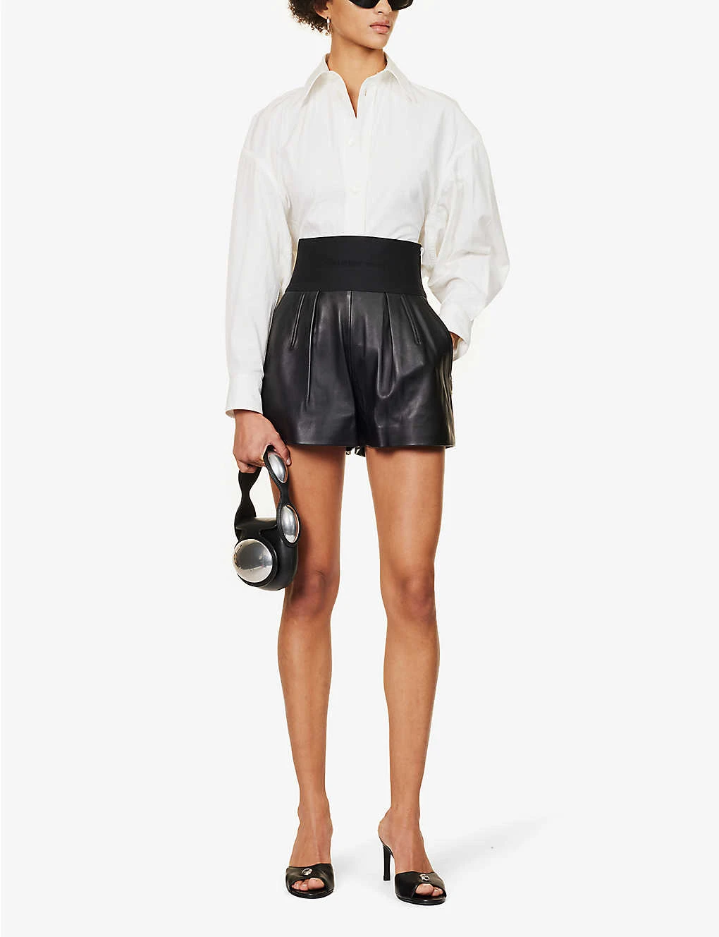ALEXANDER WANG Safari High-rise Leather Shorts - Image 2