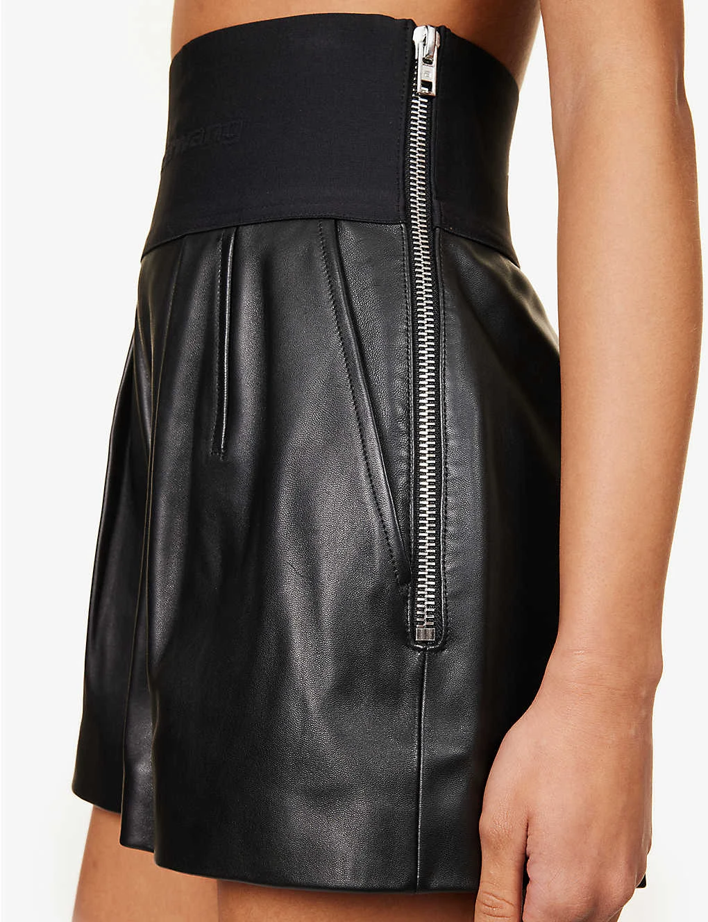 ALEXANDER WANG Safari High-rise Leather Shorts - Image 6