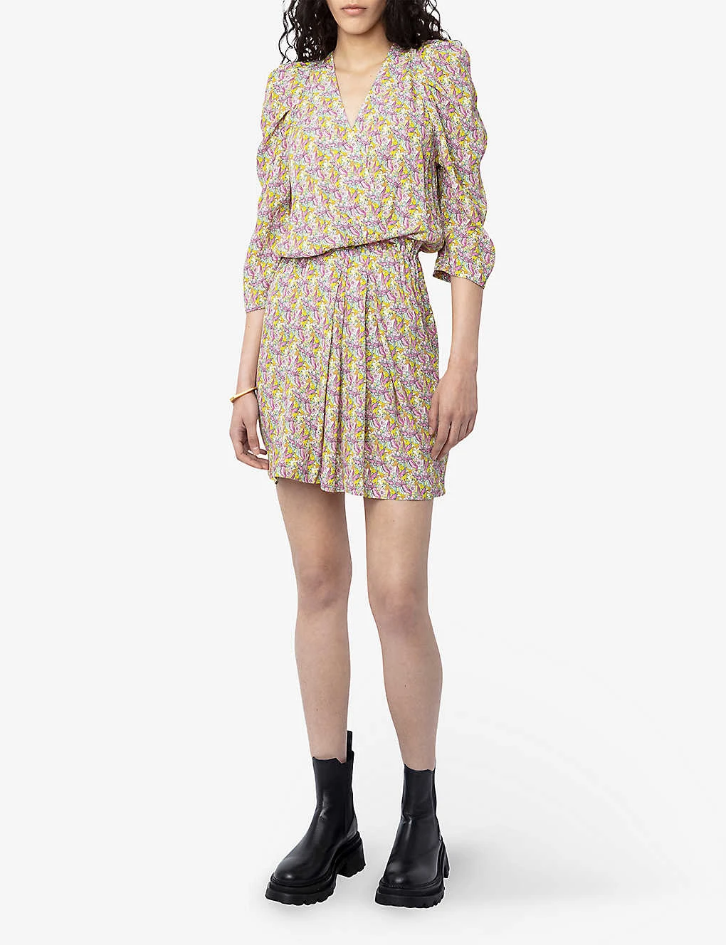 Zadig & Voltaire Ruz Gathered-sleeve Woven Mini Dress - Image 2
