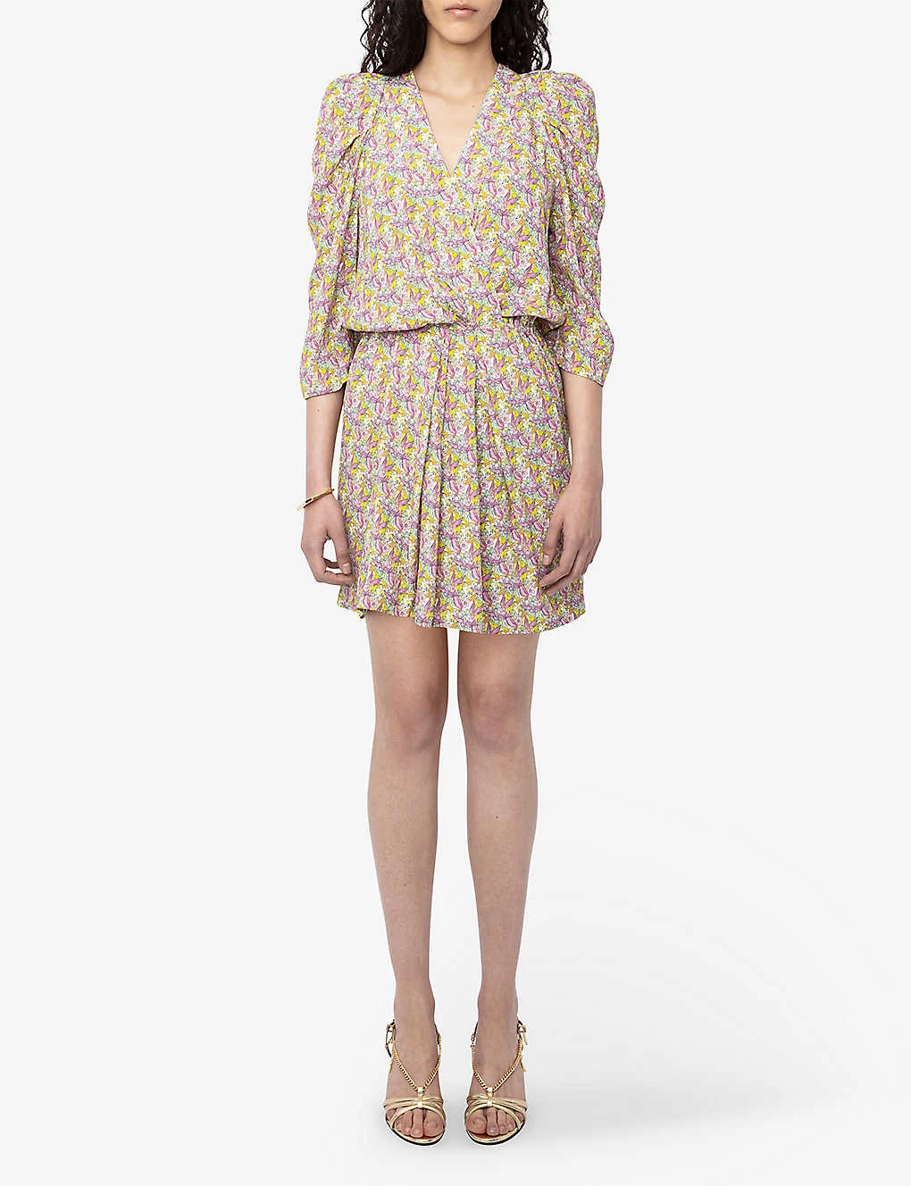 Zadig & Voltaire Ruz Gathered-sleeve Woven Mini Dress - Image 3