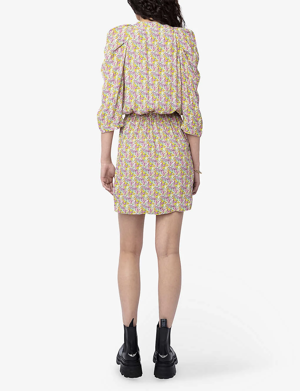 Zadig & Voltaire Ruz Gathered-sleeve Woven Mini Dress - Image 4